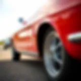 Classic Ford Mustang in vibrant red