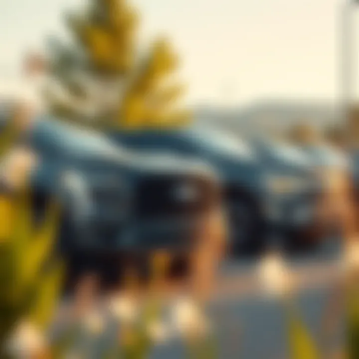 Comparison image showcasing the 22 Ford Lightning next to traditional pickups