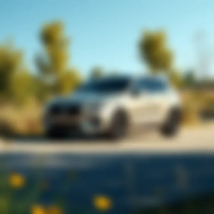Volvo XC60 hybrid parked in a serene, eco-friendly environment