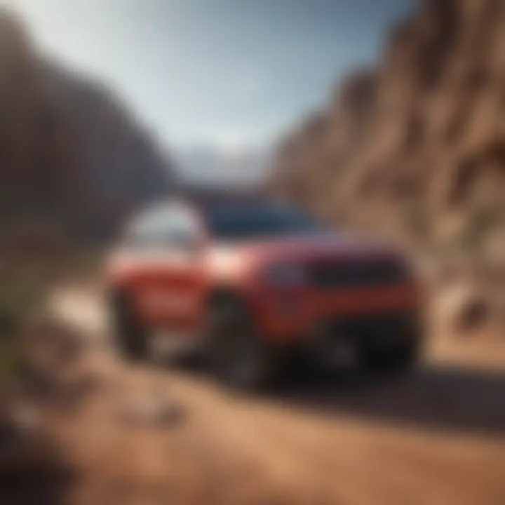 Jeep Grand Cherokee navigating rocky terrain