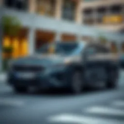 Stylish Kia station wagon parked in an urban setting