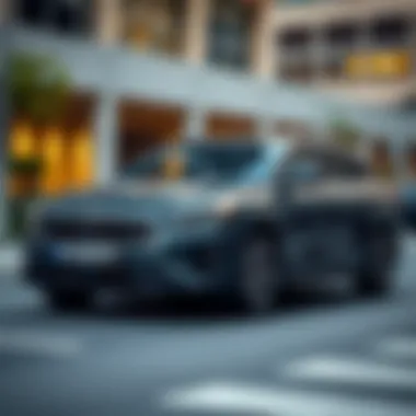 Urban Elegance: The Kia Station Wagon Stylish Kia station wagon parked in an urban setting