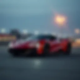 Sleek design of a modern two-door sports car