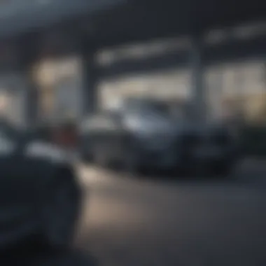 Stylish Used Car Leasing Options A stylish used car parked outside a dealership showcasing leasing options