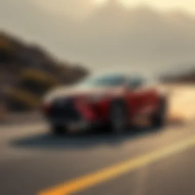 Dynamic driving shot capturing the performance capabilities of the hybrid vehicle