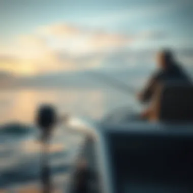 Angler Utilizing the Minn Kota Edge on Water Angler using Minn Kota Edge on a boat