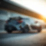 Dynamic view of the Scion Hatchback Coupe showcasing its sleek design