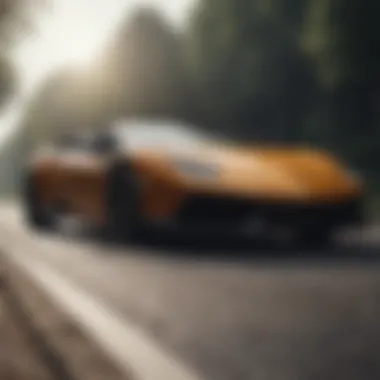 Performance of the Lamborghini Performante on the Road Lamborghini Performante on the road demonstrating performance