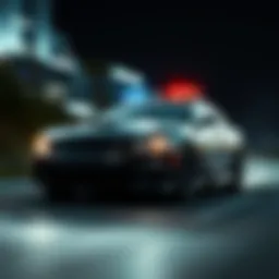 V8 Police Charger in action during a high-speed pursuit