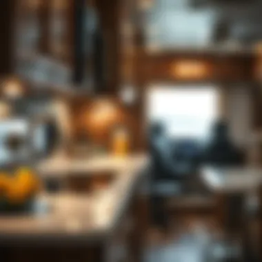 Modern Kitchen Amenities in Thor 4 Winds Class C Close-up of the Thor 4 Winds Class C kitchen amenities, emphasizing modern features