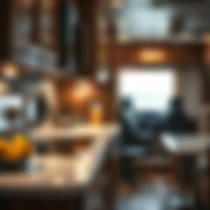 Modern Kitchen Amenities in Thor 4 Winds Class C Close-up of the Thor 4 Winds Class C kitchen amenities, emphasizing modern features