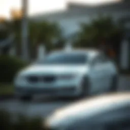 A sleek used BMW parked in a scenic location in Corpus Christi
