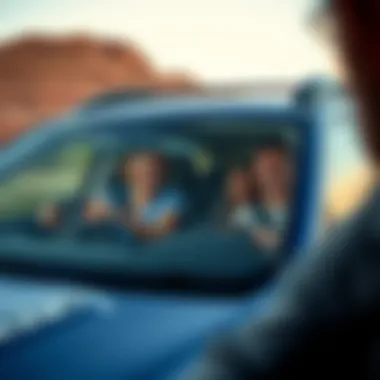 Family Adventures in a Subaru Outback Happy family enjoying a road trip in their Subaru Outback