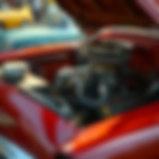 Exploring Engine Components in Vintage Cars Vintage car with engine components highlighted