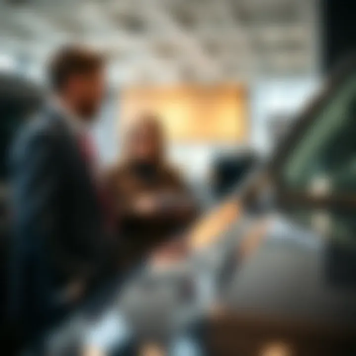Customer Interaction at GMC Dealership Customers engaging with informed staff at the GMC dealership