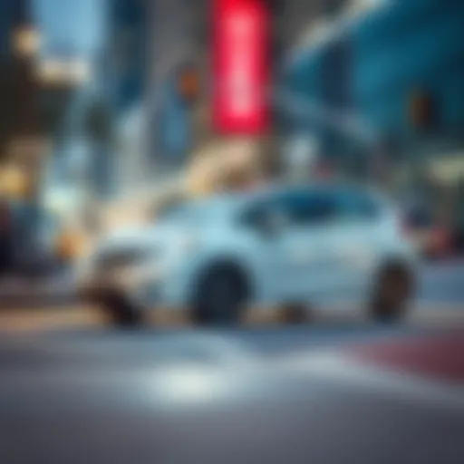 Honda Fit parked in an urban Austin setting