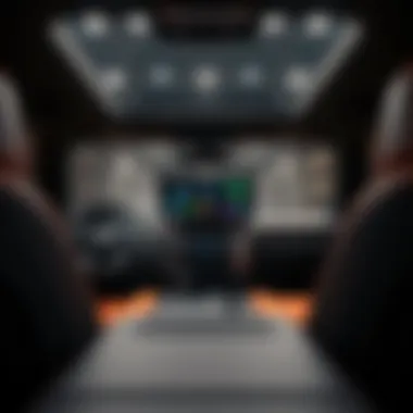 Advanced Interior Technology of the 2019 Toyota Tundra SR5 Interior cabin of the 2019 Toyota Tundra SR5 highlighting technology features