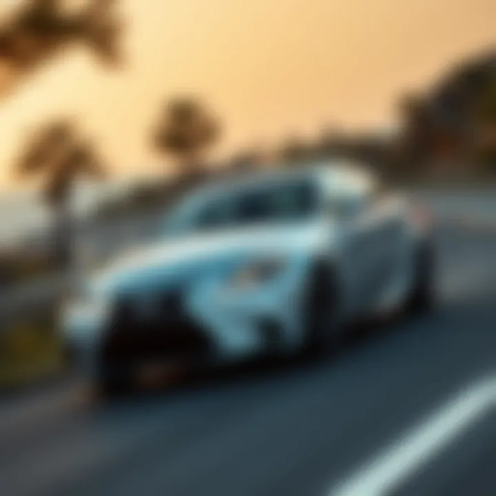 Performance Dynamics of the Lexus IS 200 on the Road Dynamic action shot of the Lexus IS 200 in motion on a winding road.