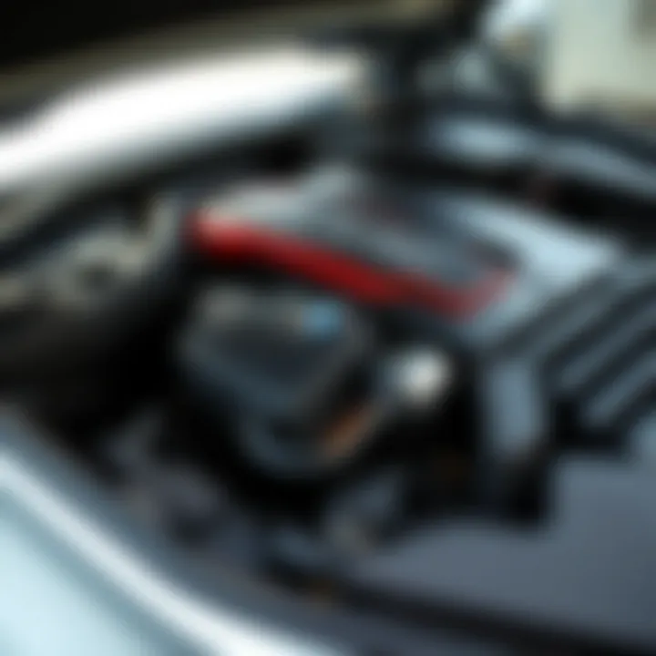 Close-up of the BMW 335is Convertible's engine emphasizing performance engineering