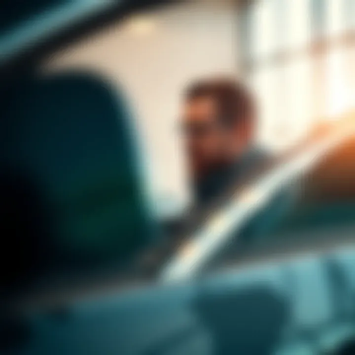 Exploring High-End Features Customer exploring high-end Jaguar Land Rover features