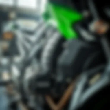Kawasaki MT1 engine assembly showcasing crucial components