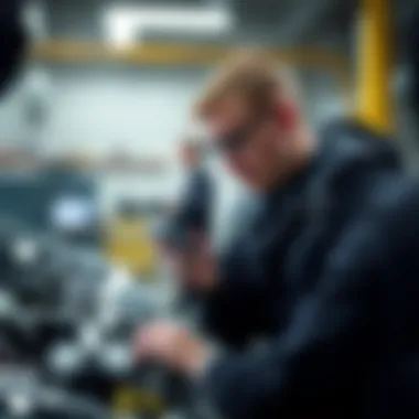 Utilizing Key Programming Tools Technician utilizing key programming tools
