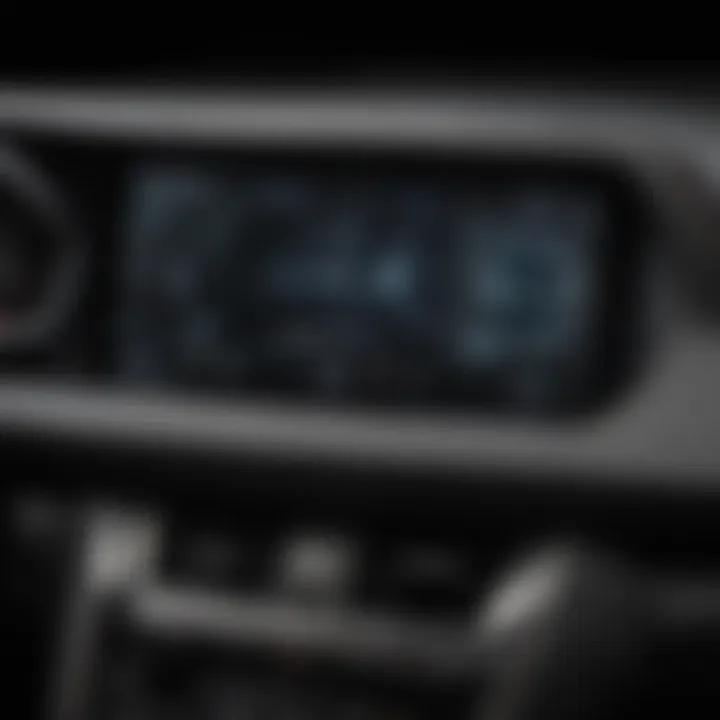 Close-up of the hybrid technology display on the dashboard