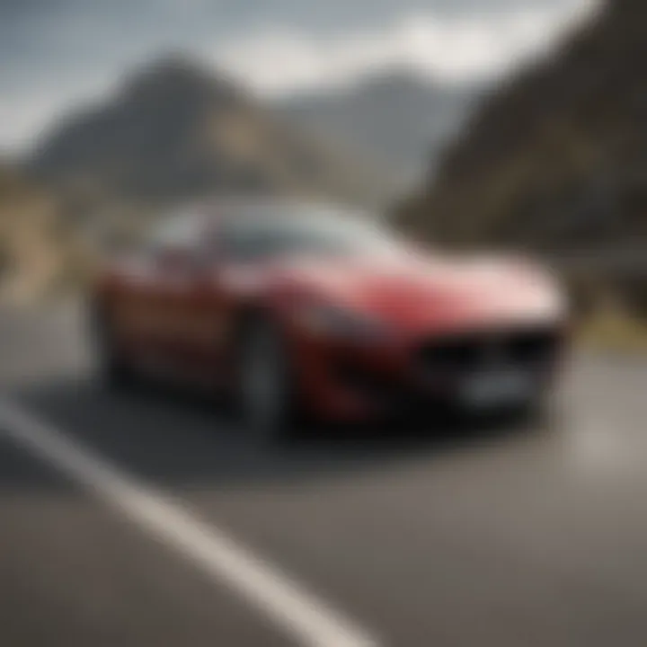 Dynamic Maserati Gran Turismo on a winding road