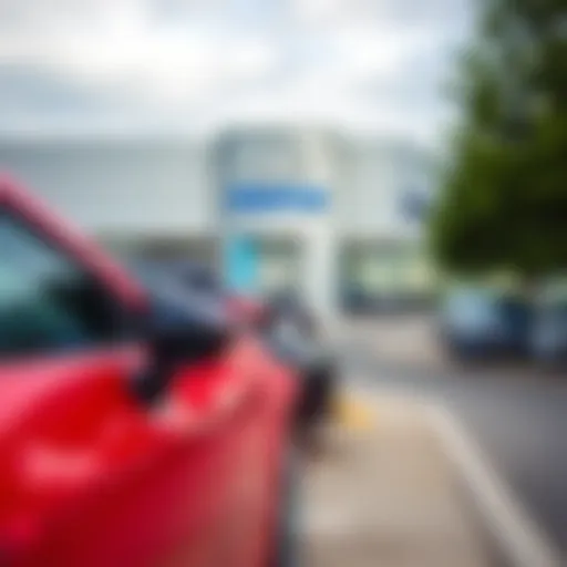 Exterior view of Mazda dealership showcasing a variety of models