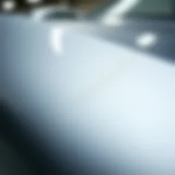 Detailed view of a car scratch before buffing