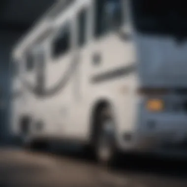 Detailed illustration of a motorhome highlighting its serial number location