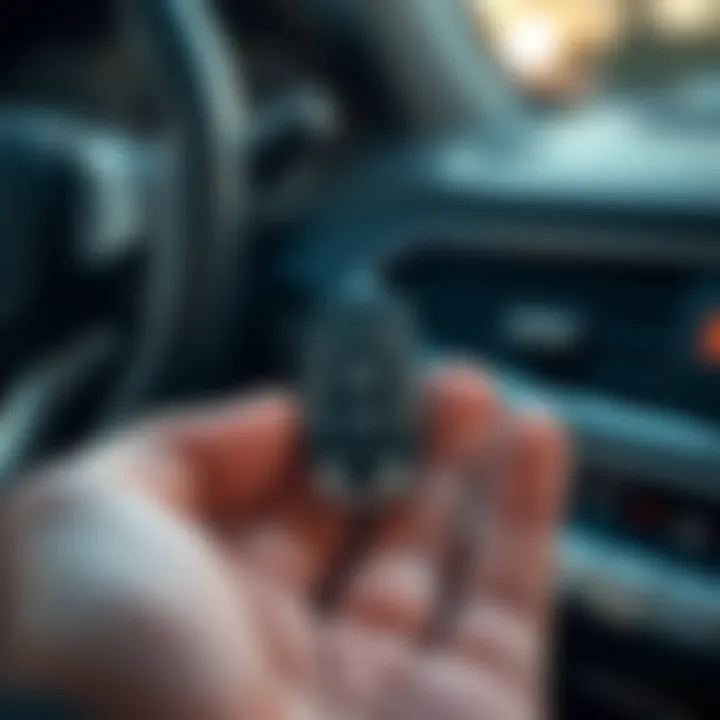 Unlocking the Door to Car Ownership A close-up of a car key in a person's hand