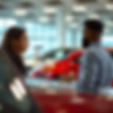 Consultation at a Dealership for SSN-Free Buyers An individual speaking with a car dealership representative
