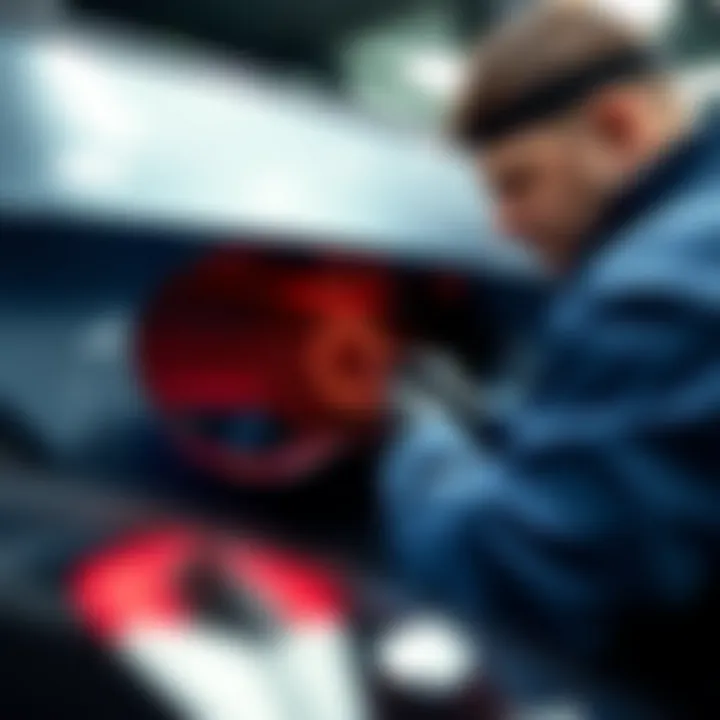 Expert Keyhole Repair in Action A professional performing keyhole repair