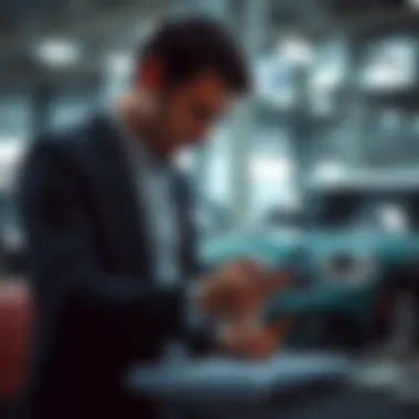 A person strategizing over auction documents