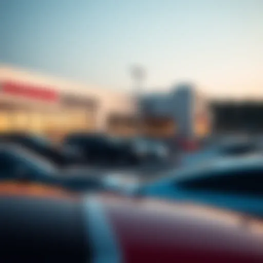 A panoramic view of Morristown TN auto dealership lot with various vehicles
