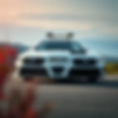 A Subaru vehicle parked against a scenic backdrop showcasing versatility.