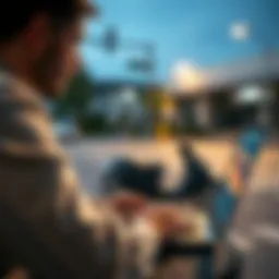 A user browsing online scooter listings on a laptop