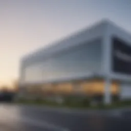 Exterior view of New Carlisle CDJR dealership showcasing modern architecture