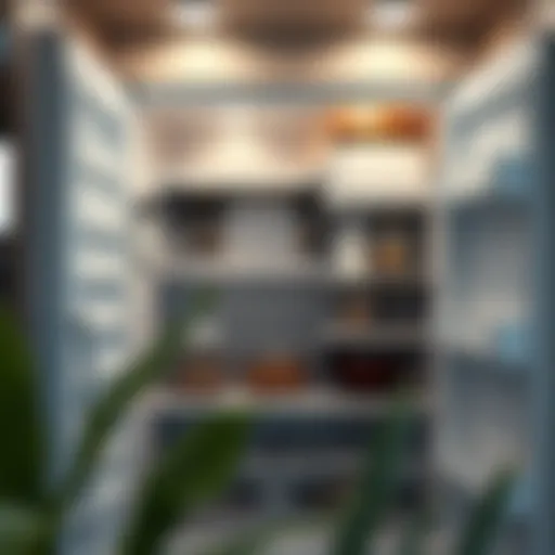 Cutaway of an RV propane refrigerator showing internal components