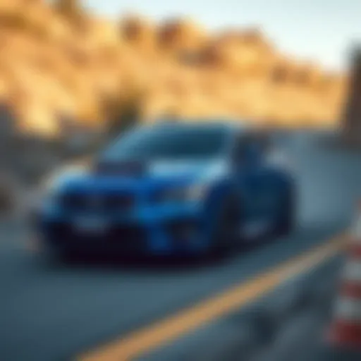 Subaru Impreza in action on a winding road