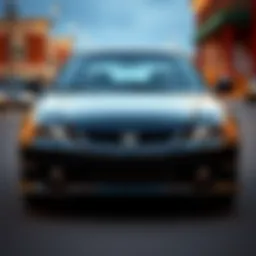 Front view of a 2000s Honda Civic showcasing its sleek design.