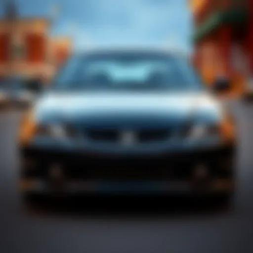 Front view of a 2000s Honda Civic showcasing its sleek design.