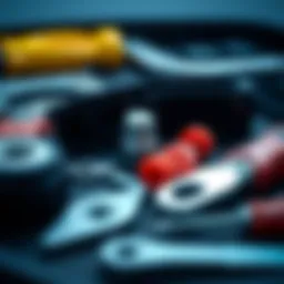 Close-up of a door ding kit showcasing tools and components