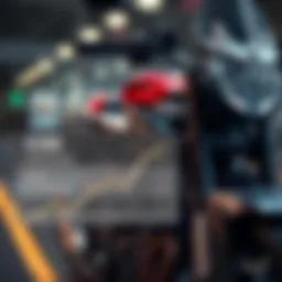 Detailed view of a motorcycle with KBB valuation overlay