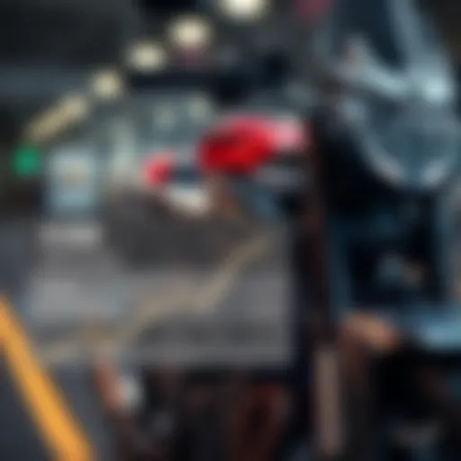 Detailed view of a motorcycle with KBB valuation overlay