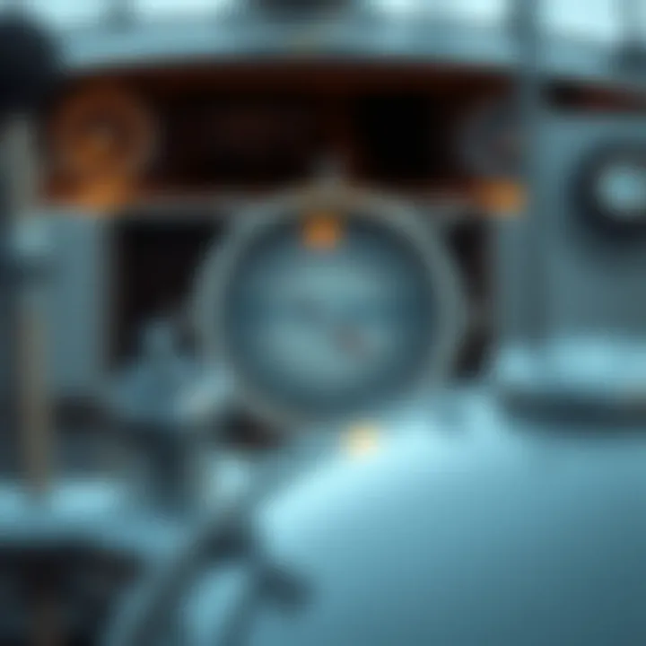 Illustration of nautical instruments commonly used on a sailing vessel