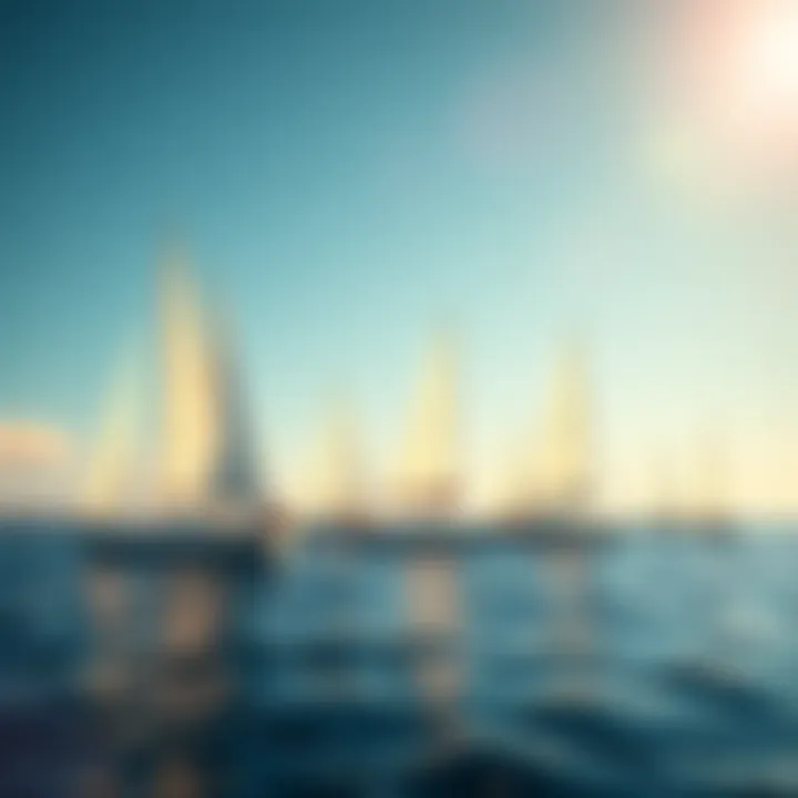 A colorful infographic depicting various types of sailboats