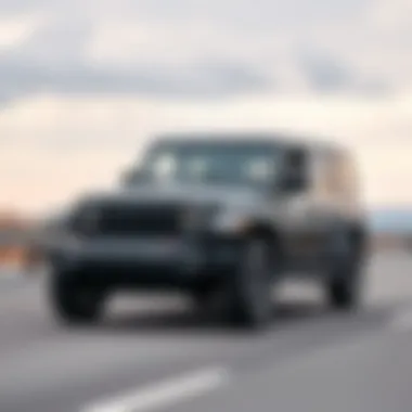 Jeep Wrangler cruising on a highway