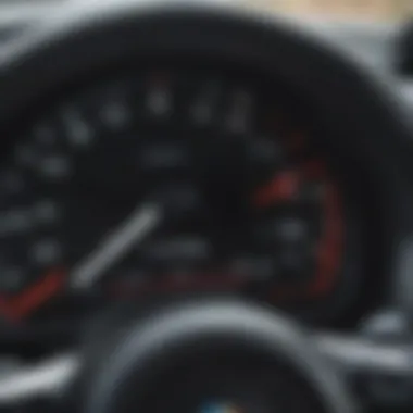 A close-up of a car's odometer and dashboard